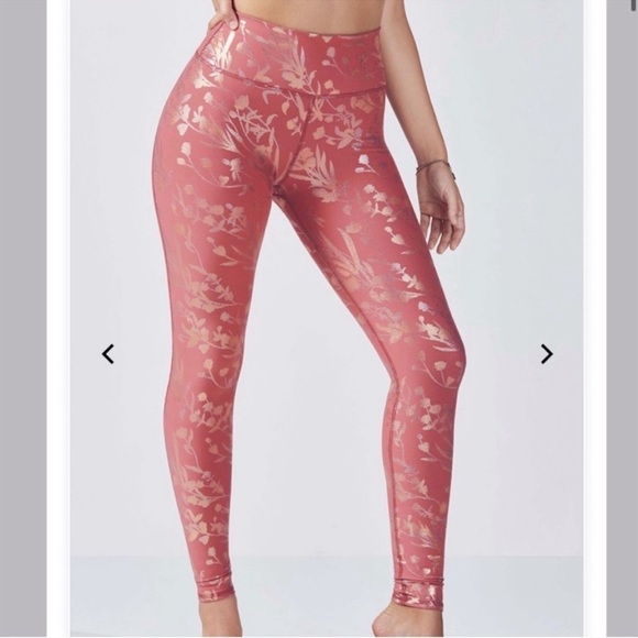 Fabletics Pants - Floral Pink Leggings